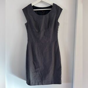 Dark grey cocktail dress with cap sleeves
